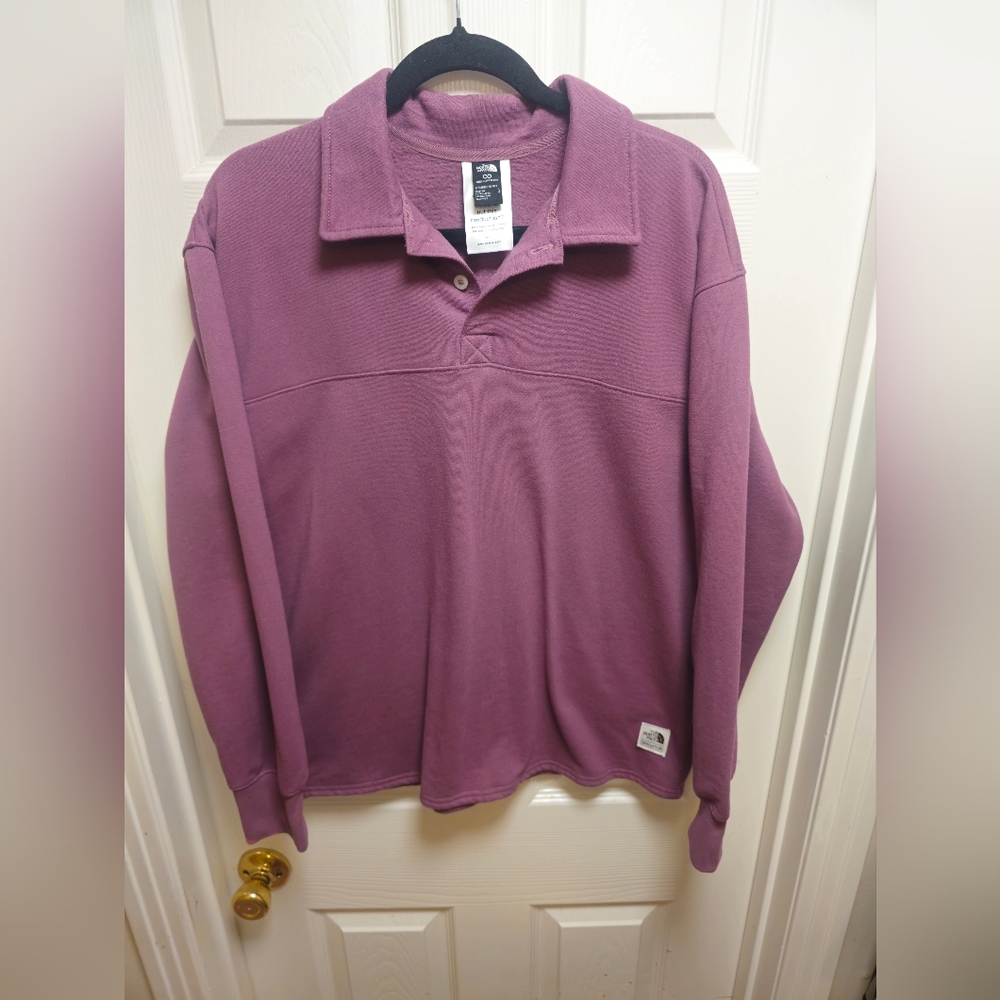 The North Face Women’s Purple Pullover Sweatshirt Size L Cotton Blend